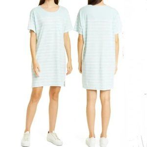 NWT La Ligne New Edie Knit Dress in Pale Blue Ivory Striped Casual Size Small S